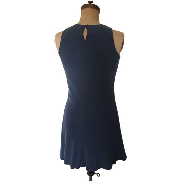 Laura Ashley gray blue A line shift sheath mini dress 6 - Picture 2 of 12